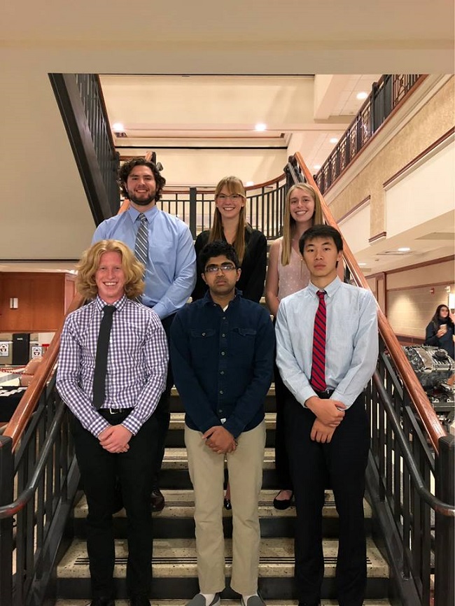 Team Members Top Row: Patrick Kasl, Hailey Frye, Elizabeth Gunderson; Bottom Row: Samuel Moss, Saketh Challa, Jesse Fan