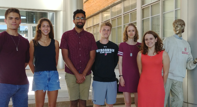 Team members from left to right: Samuel Crowell, Allie Levin, Ani Srinivasan, Nicholas Goetz, Laura Vergenz, Alison Schulz