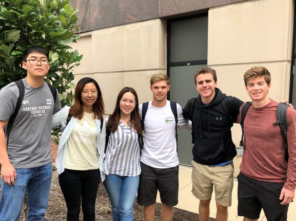 Team members from left to right: Yue Mo, Camille Duan, Maggie Zhou, Andrew Budde, Brian Peck, Dylan von Heimburg
