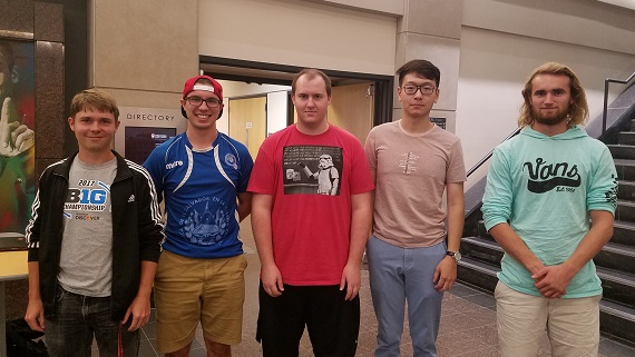 Team members from left to right: Jonah Mudge, Joseph Kerwin, Lucas Ratajczyk, Yanbo Feng, Hunter Huth
