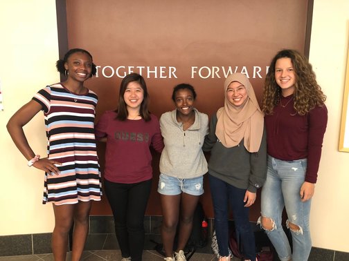 Team members from left to right: Gwendolyn Johnson, Tamarin Tandra, Tirhas Dempsey, Nur Syafiqah Saidin, Emily Johnson