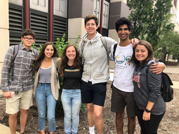 Team members from left to right: Bledat Gjinolli, Jenna Eizadi, Payton Parmett, Evan Ryser, Rehaan Machhi, Gabriella Medeiros Simas