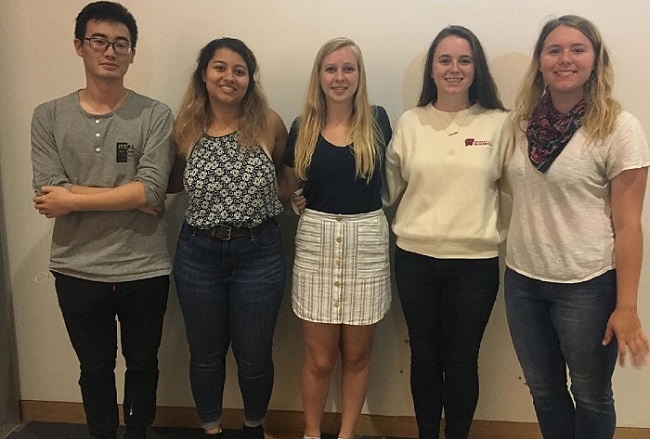 Left to Right: Jiayi Lin, Jahnavi Puranik, Kate Griffin, Julia Mauser, Alyssa Walker