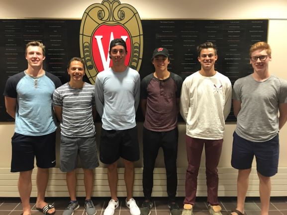 Team members from left to right: Sam Simon, Josh Niesen, Tom Geissler, Sam Schini, Sam Peters, Jake Cohn