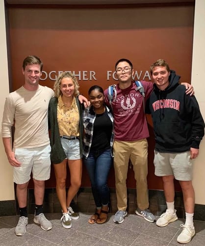 Team members from left to right: Bronz Geissler, Amber Rollette, Tsani Rogers, Yue Mo, Ryan Brumm