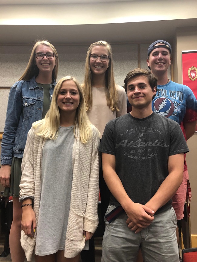 Team members from left to right: Elizabeth Gunderson, Johanna Ellefson, Hailey Frye, Noah Ruh, and Stephen Foley