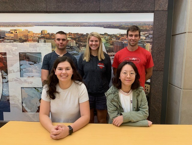 Team Members from left to right: Front: Angelica Lopez, Xu He; Back: Caleb Ravn, Rebecca Swanson, Noah Nicol