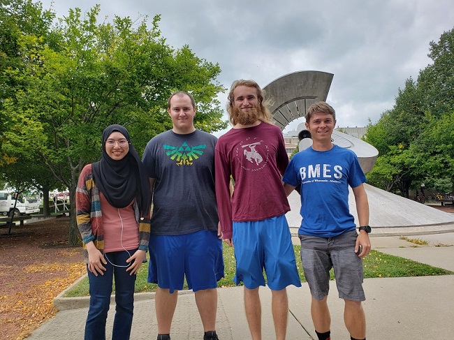 Team members from left to right: Syafiqah Saidin, Lucas Ratajczyk, Hunter Huth, Jonah Mudge