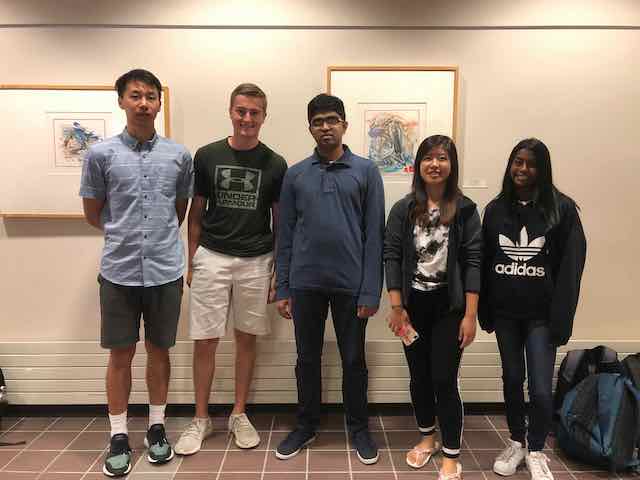 Team members from left to right: Jesse Fan, Jonathan Buettner, Saketh Challa, Tamarin Tandra, Avani Lall