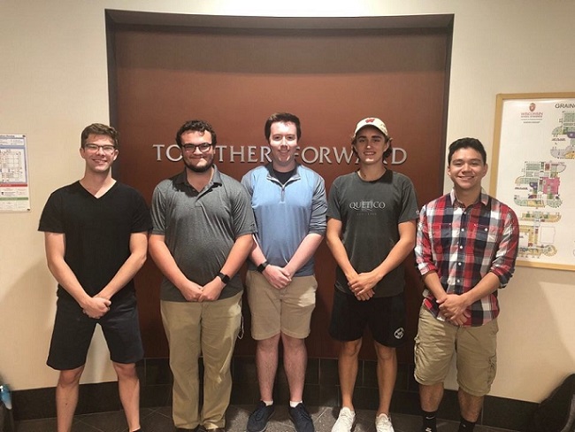 Team members from left to right: Zach Gahl, Hunter Hefti, Connor Quirk, Logan Hoffman, Matthew Fang