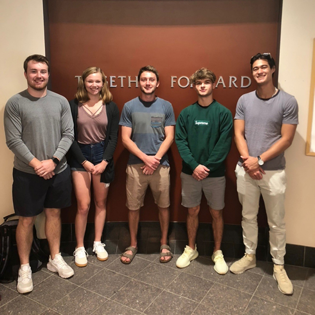 Team members from left to right: William Brown, Kiley Smith, Ian Schirtzinger, Alec Veal, and Matthew Suzuki
