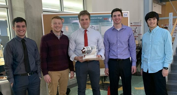 Team Poster Presentation. Team members from left to right: Kurt Vanderheyden, Kyle Schmidt, Riley Pieper, Nolan Thole, Kevin Tan