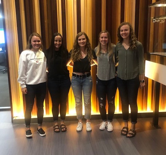 Team members from left to right: Lindsey Weiss, Andi Sullivan, Sam Barr, Kirsten Brokish, Sarah Edwards