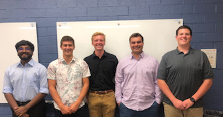 Team members from left to right: Siva Ramalingam, Connor McBrayer, Michael Nelson, James Conklin, Aaron Skubal