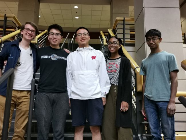 Team members from left to right: Kevin Koesser, Xiao Feng, Galvin Wei, Melanie Sona, Aditya Ailiani