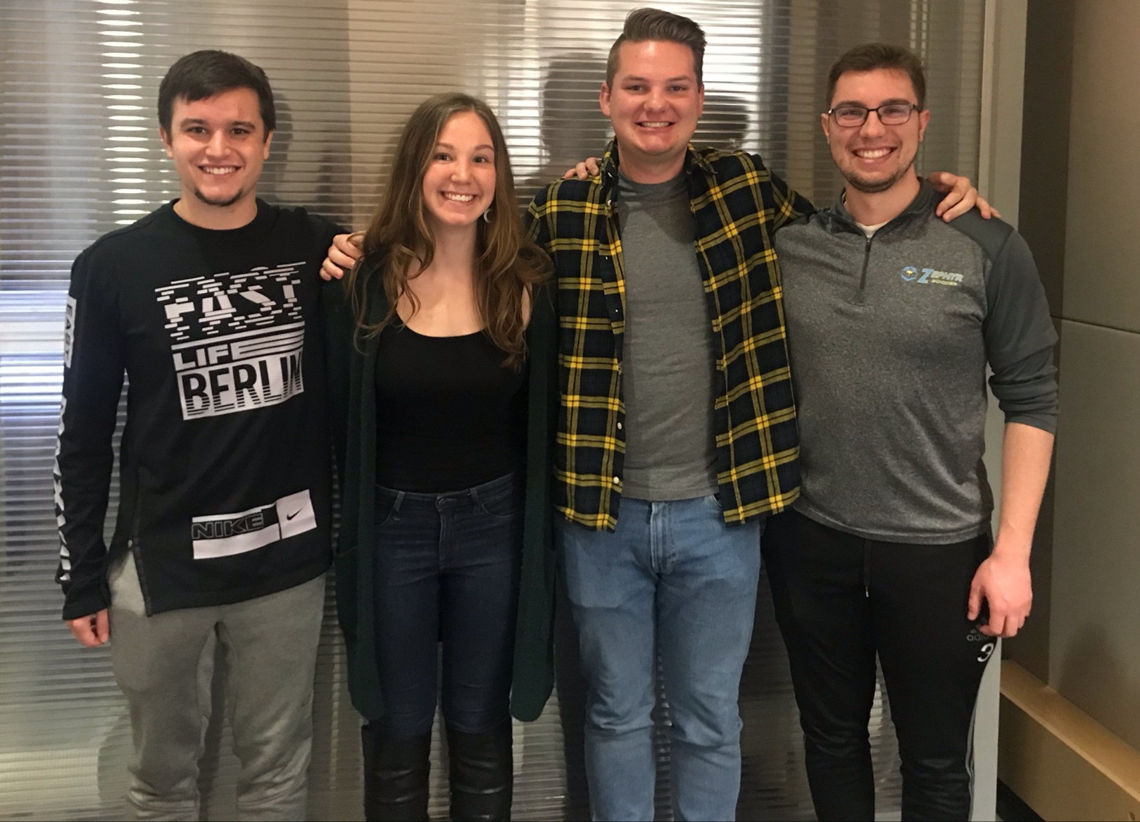 From left to right: Kurt V, Payton P, Alex T, Joe K. Evan is currently missing