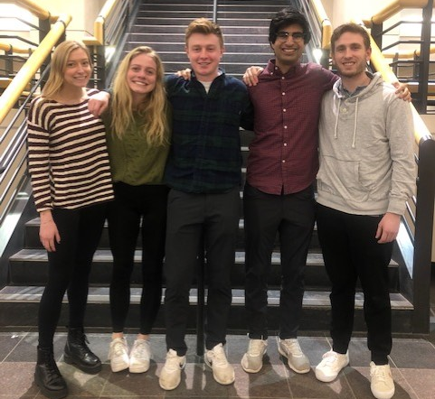 Team members from left to right: Brooke Weyenberg, Darby MacLeish, Seth Roge, Rehaan Machhi, Jared Zunenshine