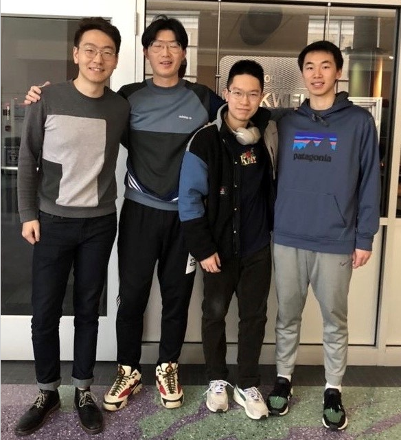 Team members from left to right: Yanbo Feng, Xavier Fan, TShawn Zhu, Jesse Fan