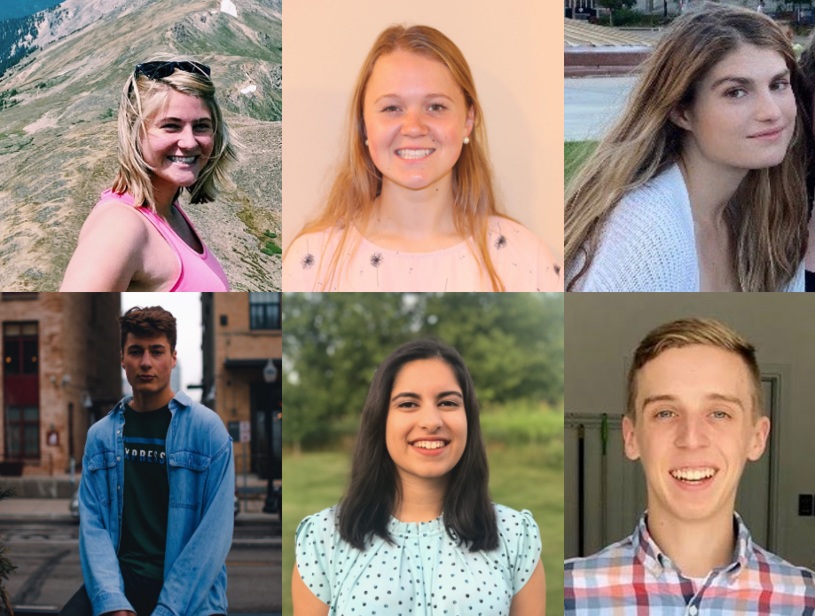 Team Photo: (Top Row) Becca Swanson, Lindsey Weiss, Katie McGovern (Bottom Row) Sam Bardwell, Maya Tanna, Josh Murwin