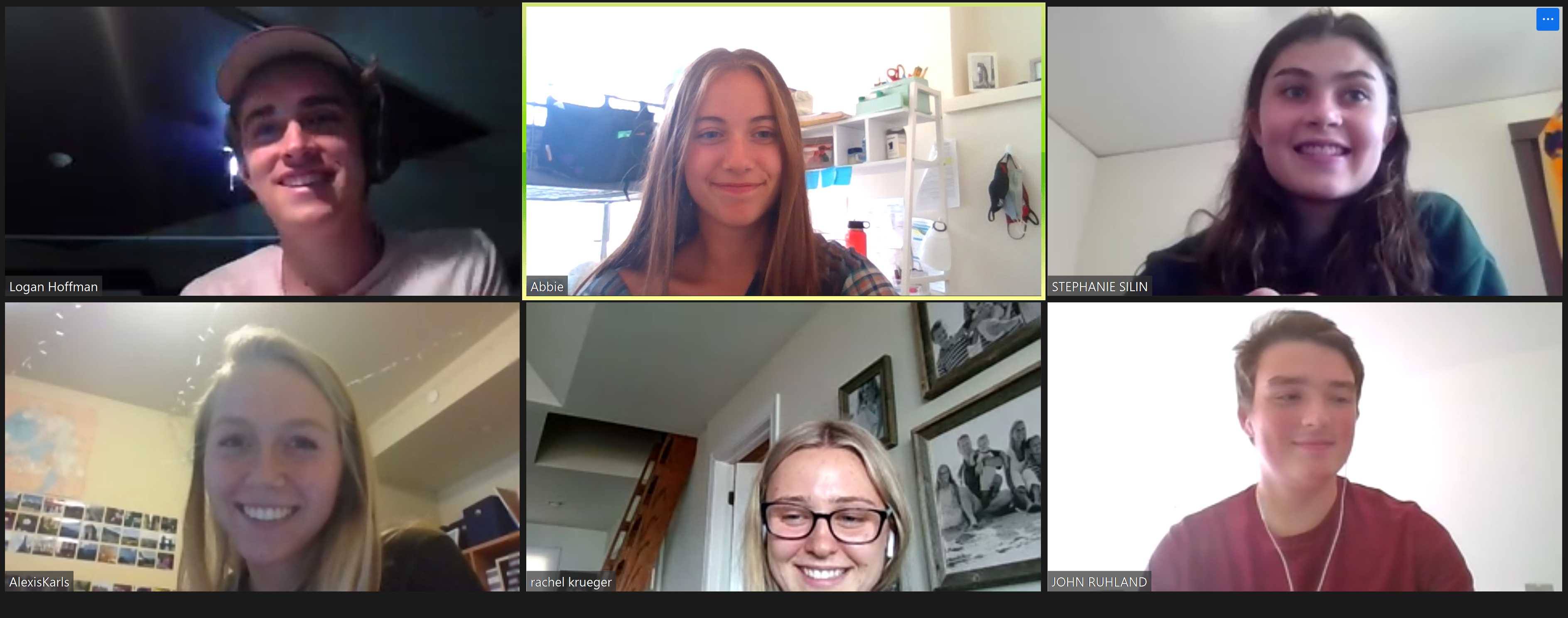 Logan Hoffman (Upper Left), Abigail Stertz (Upper Middle), Stephanie Silin (Upper Right), Alexis Karls (Bottom Left), Rachel Krueger (Bottom Middle), and John Ruhland (Bottom Right)
