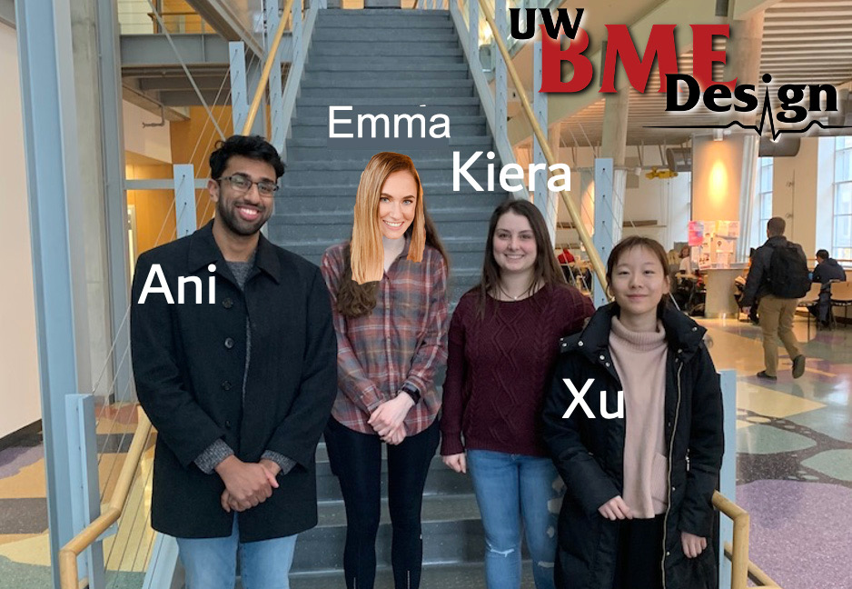 Team members from left to right: Ani Srinivasan, Emma Hansen, Kiera Miller, Xu He