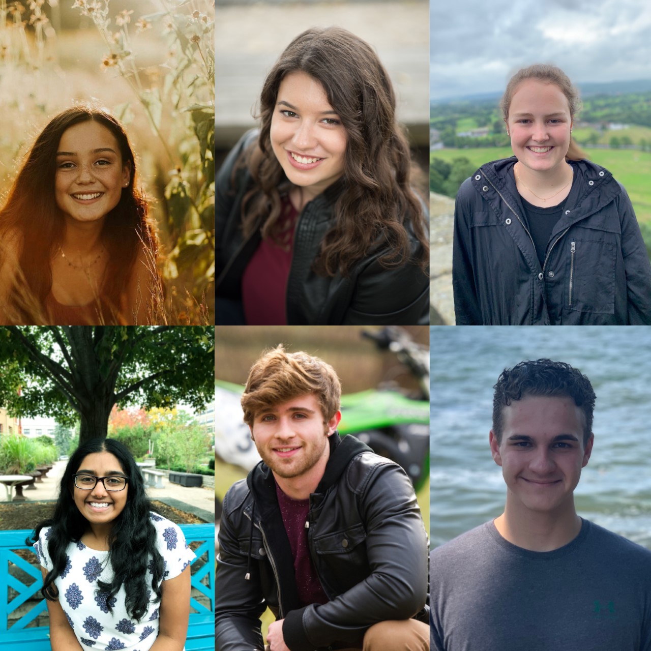 Top Row Left to Right: Caelie Raeburn, Danielle Lefko, Emmalina Groves. Bottom Row: Meghana Kalluri, Henry Plamondon, Logan Moller.