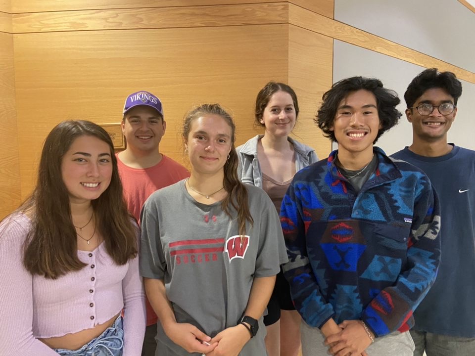Left to right: Nicole Parmenter (BPAG), Cole Kaneski (Co-BWIG), Katerina Smereka (BSAC), Cate Flynn (Communicator), Tim Tran (Co-BWIG), Dhruv Biswas (Leader)