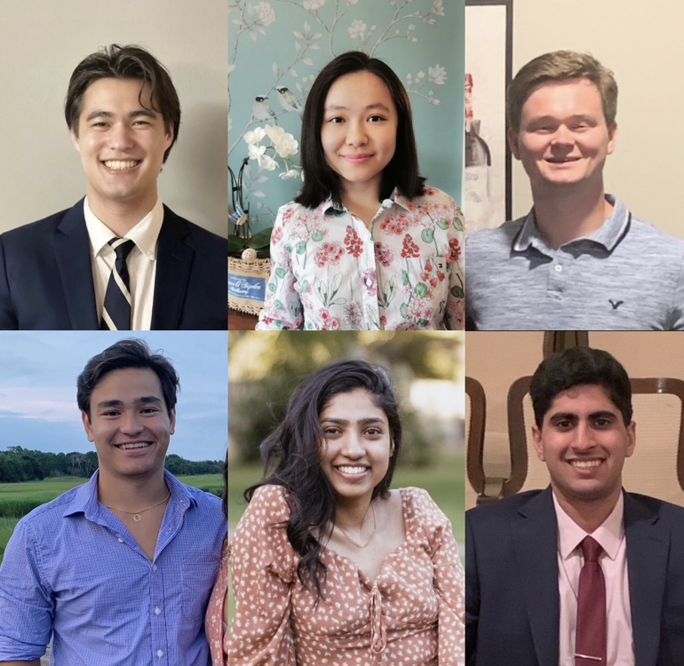 First row: Matthew, Yicheng, Andrew. Second row: Eric, Nomita, Shankar (left to right)