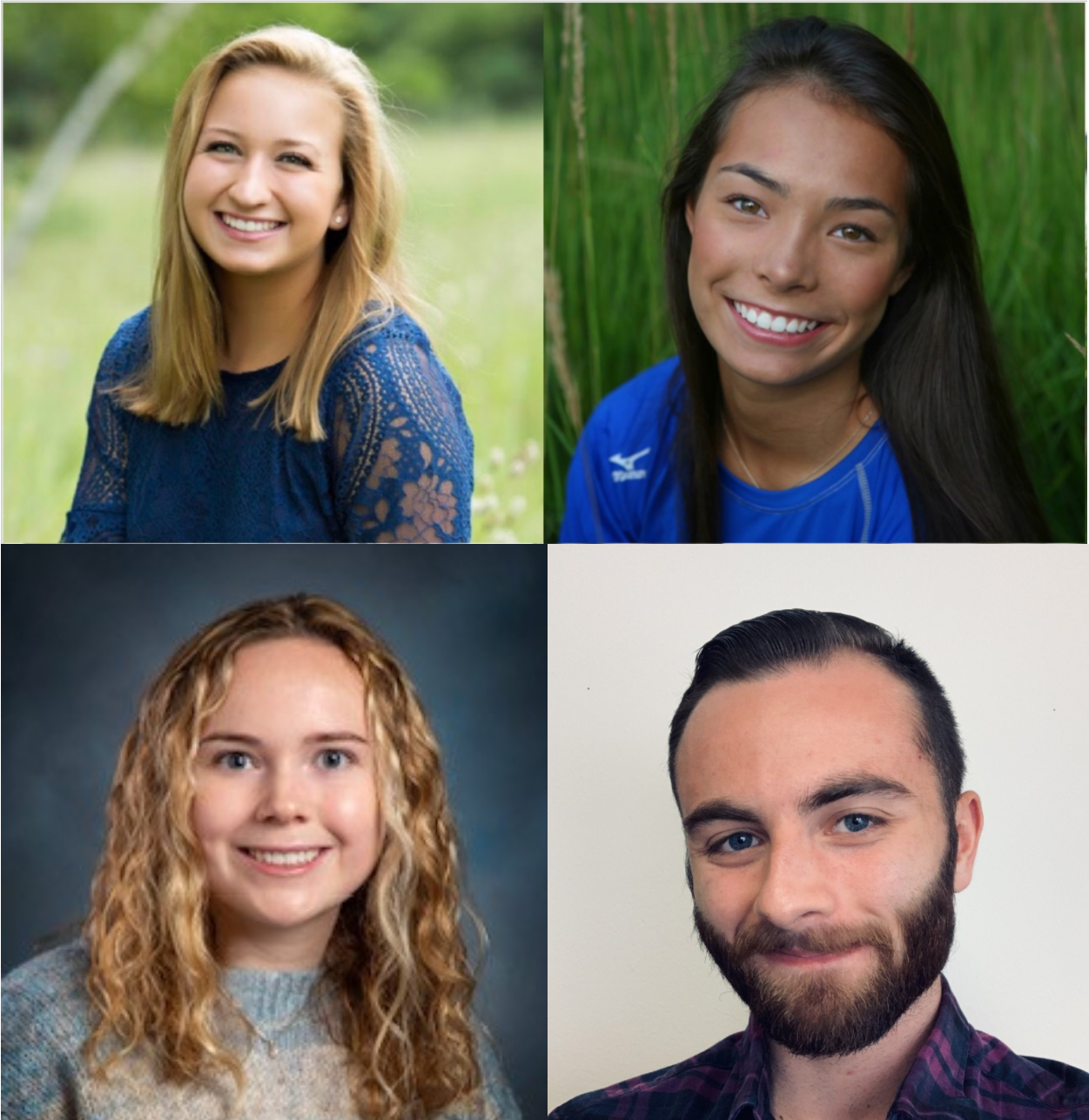 Top L to R: Haley Oswald and Anne Wong. Bottom L to R: Lily Jaeger and Jiacomo Beckman.