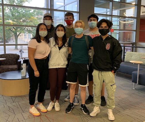 Names from left to right- Top row: Samuel Strachan, Matthew Wroblewski, Alexander Vazquez Bottom row: Kenzie Hurt, Shreya Sreedhar, Max Wieland, Jaime Barajas
