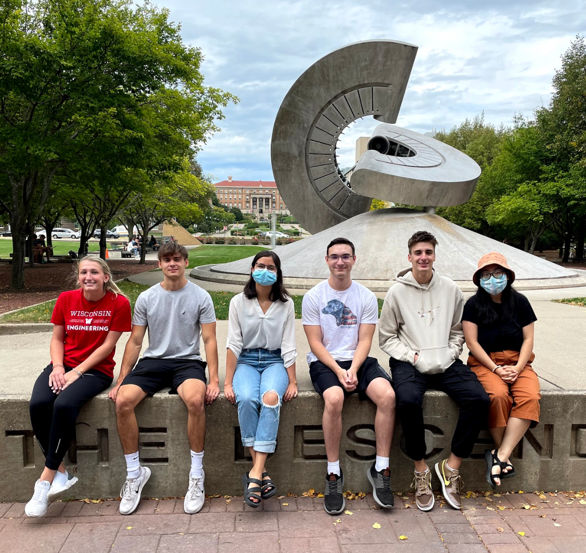 Pictured from left to right: Aivah, Nick, Elli, Chris, Gabe, Alex
