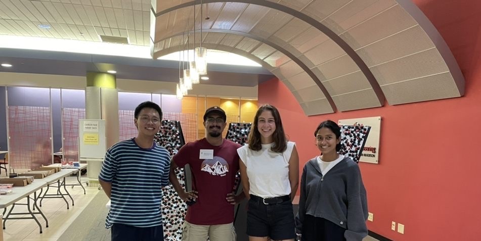 Team Picture (Picture taken at Engineering Hall, From left to right: Jiahe, Aaranyak, Allie, Sandhya)