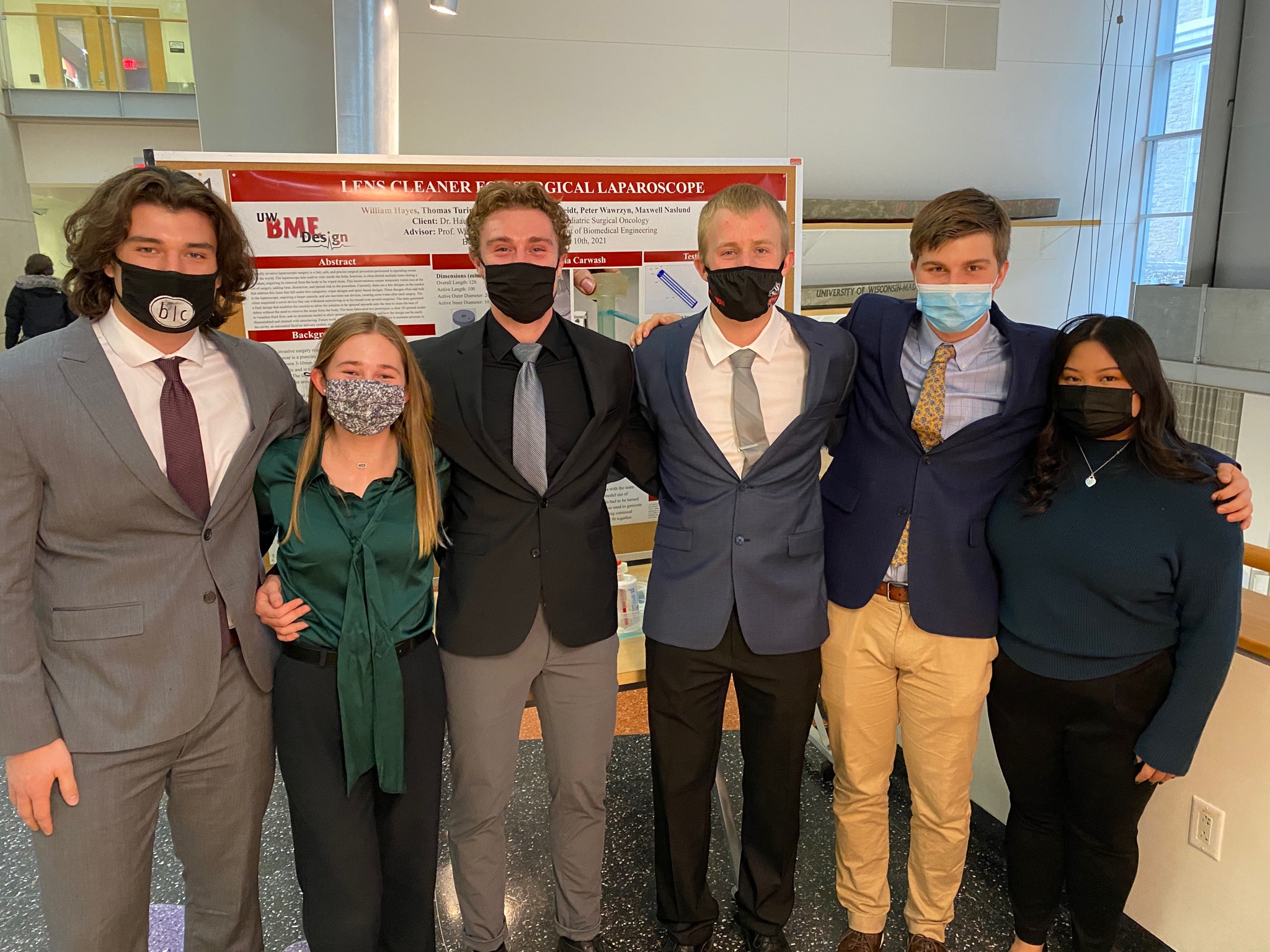 From left to right: Max Naslund, Greta Scheidt, Will Hayes, TJ Turinske, Peter Wawrzyn, Emily Lai