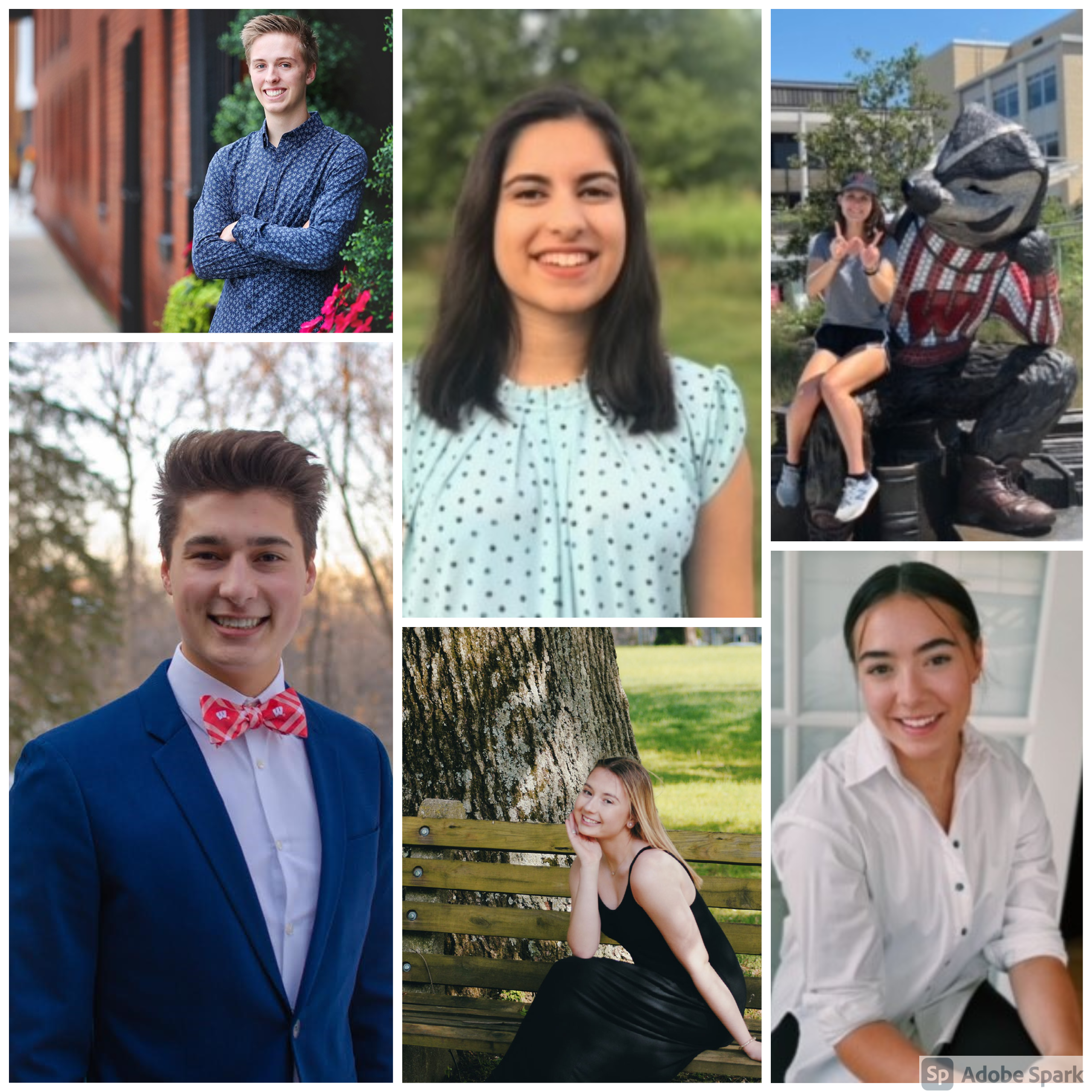 Top Row, Left to Right: Ethan Hannon (BSAC), Maya Tanna (Co-leader), Katie McGovern (Communicator). Bottom Row, Left to Right: Sam Bardwell (Co-leader), Olivia Jaekle (BWIG), Caroline Craig (BPAG)
