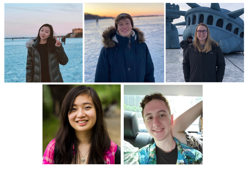 Top: Clarissa Tjoanda, Ryan Anderson, Megan Bowers; Bottom: Elizabeth Liu, Cade Van Horn