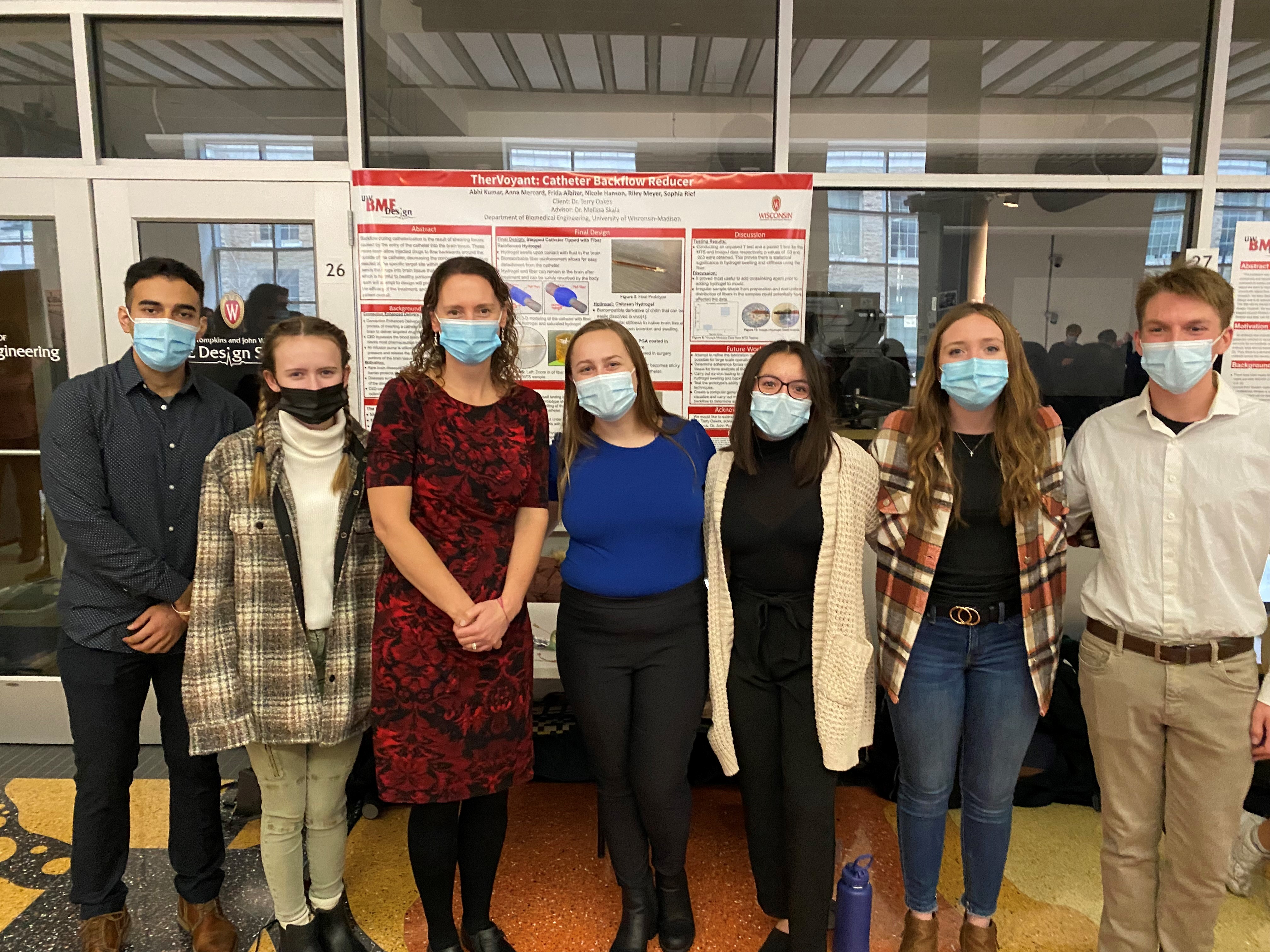 Team Members from Left to Right: Abhi Kumar, Sophie Rief, Dr. Melissa Skala(Advisor), Nicole Hanson, Frida Albiter-Benitez, Anna Mercord, and Riley Meyer