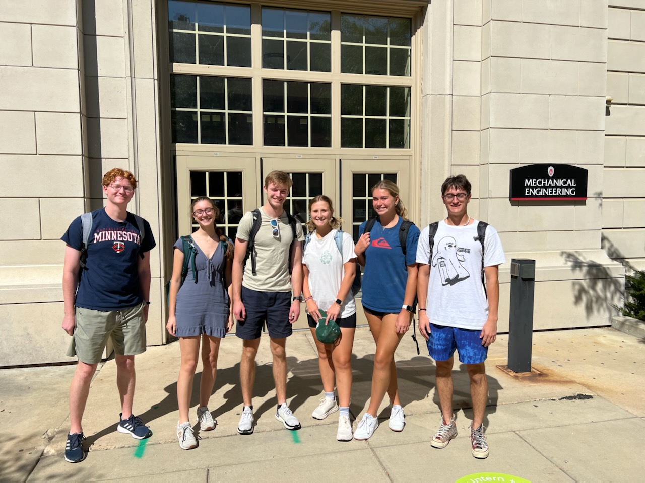 Team photograph. On the left is Kolby followed by Stella, Lukas, Anna, Elise, and Owen.