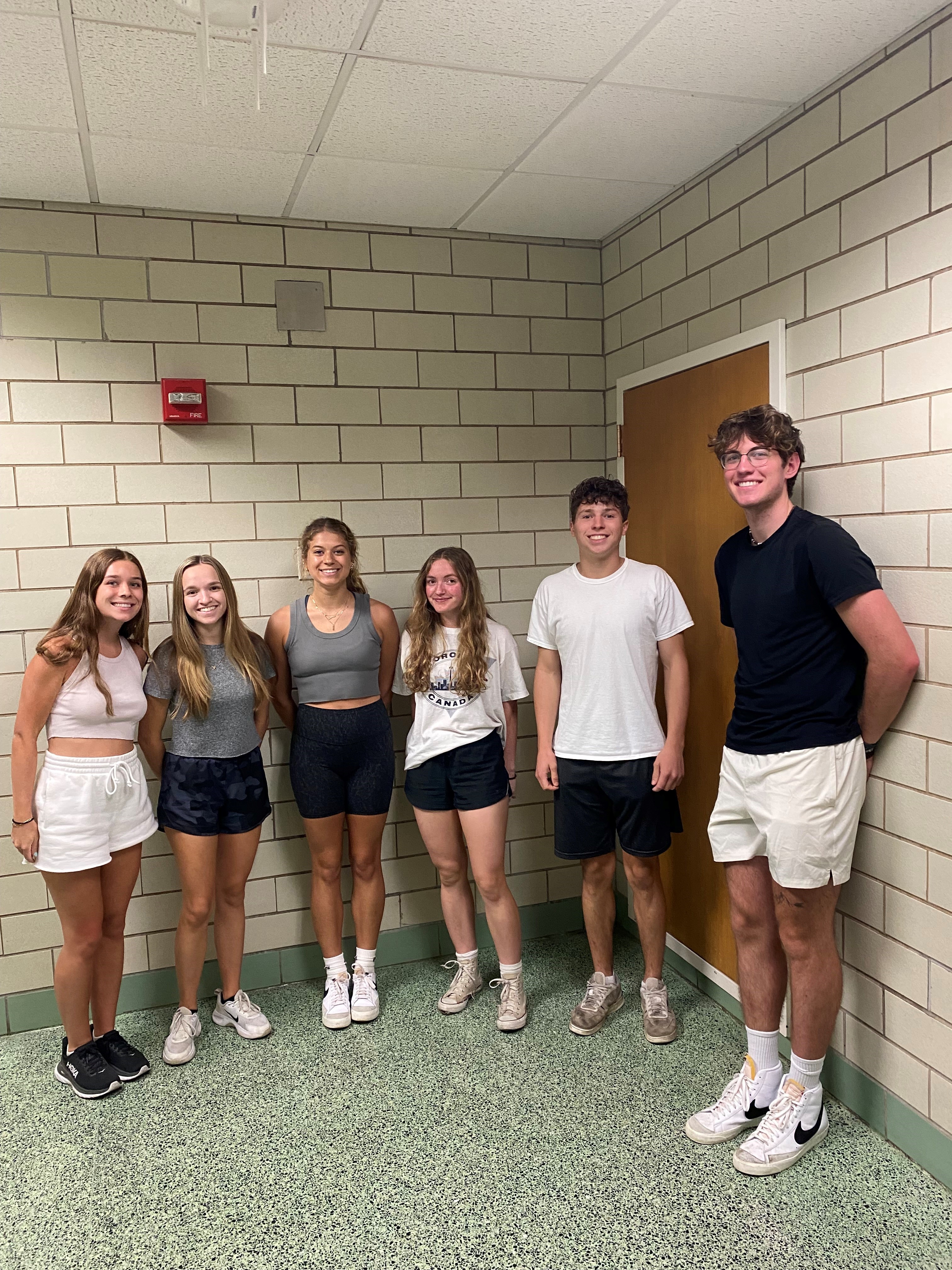 Pictured left to right: Maggie McDevitt, Taylor Brendemuehl, Kacey Stewart, Anna Kallsen, Charlie Fisher, and Zach Knee.