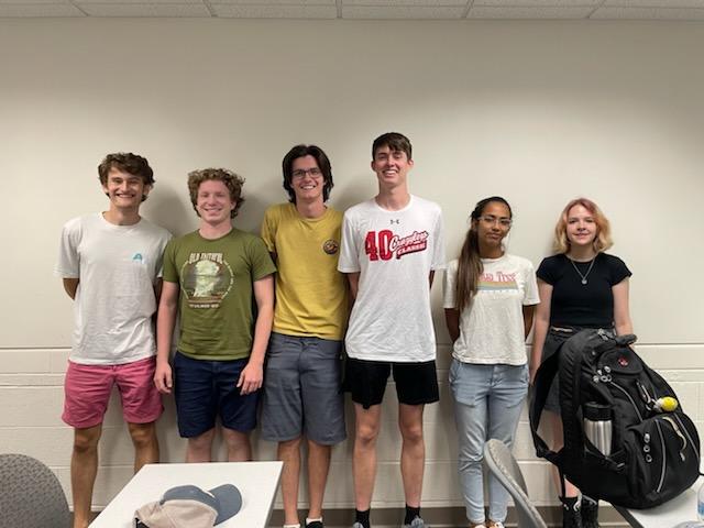 (Left to right) Alex Nadolski, Andrew Langholz, Frankie Szatkowski, Nolan BlomWillis, Valeria Rivas, Bella Boeckenstedt