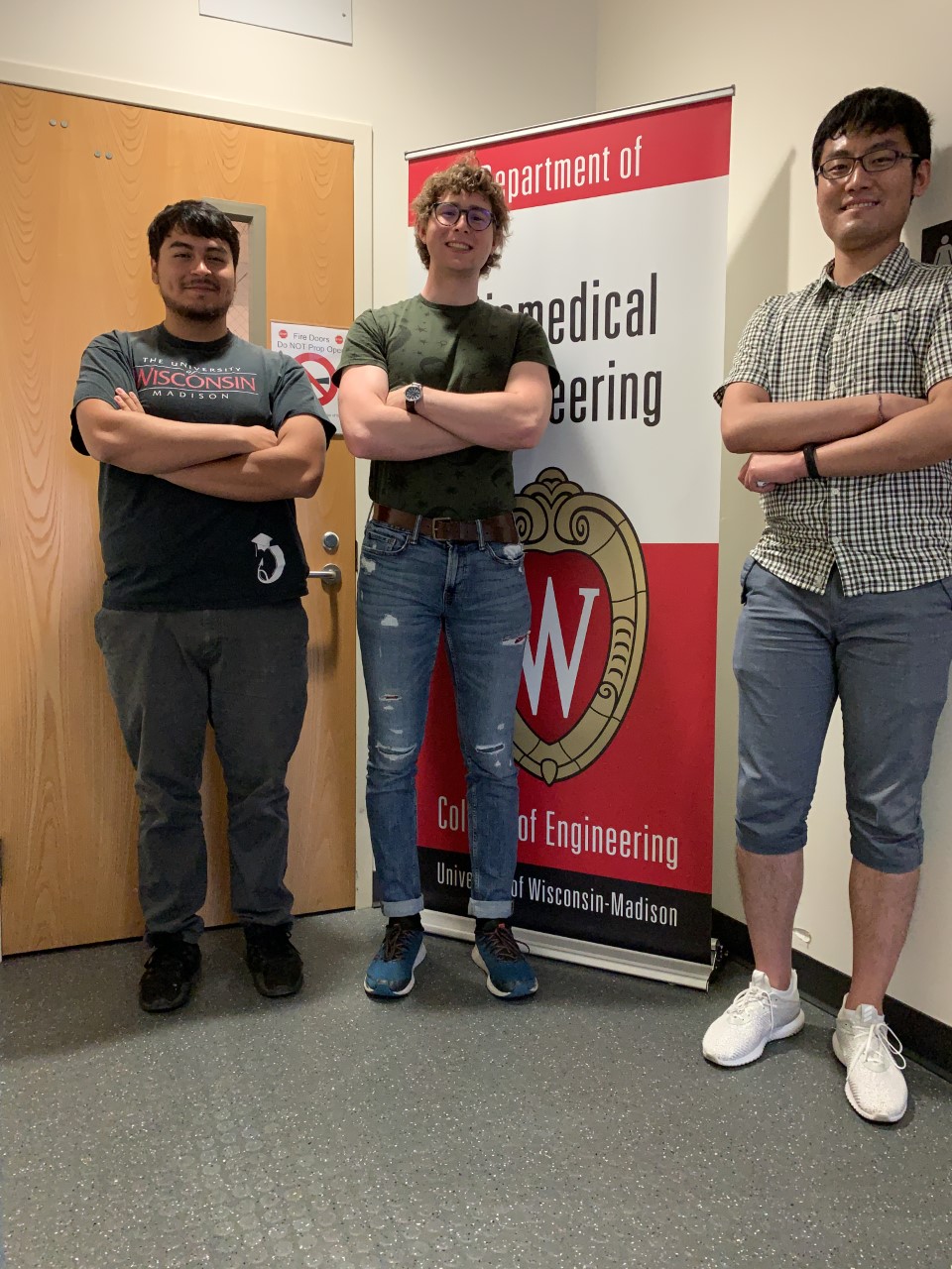 We don't do this often.  Left to right: Alexander Vazquez, Samuel Neuman, Haochen Wang.