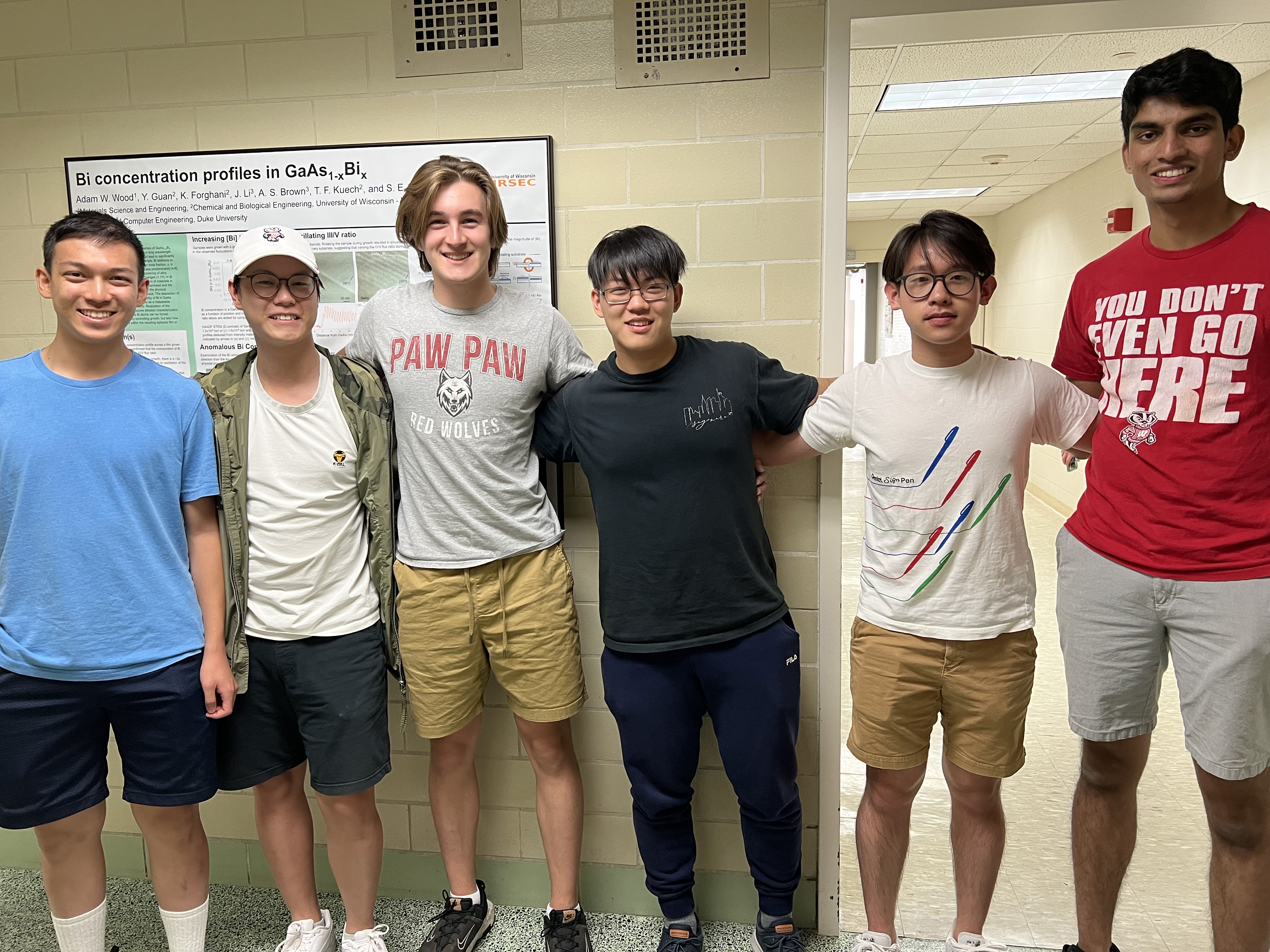 From left to right: Alex He, Barton Wei, Emmett Bartels, Joel Pan, Joseph Ho, Rishi Mereddy