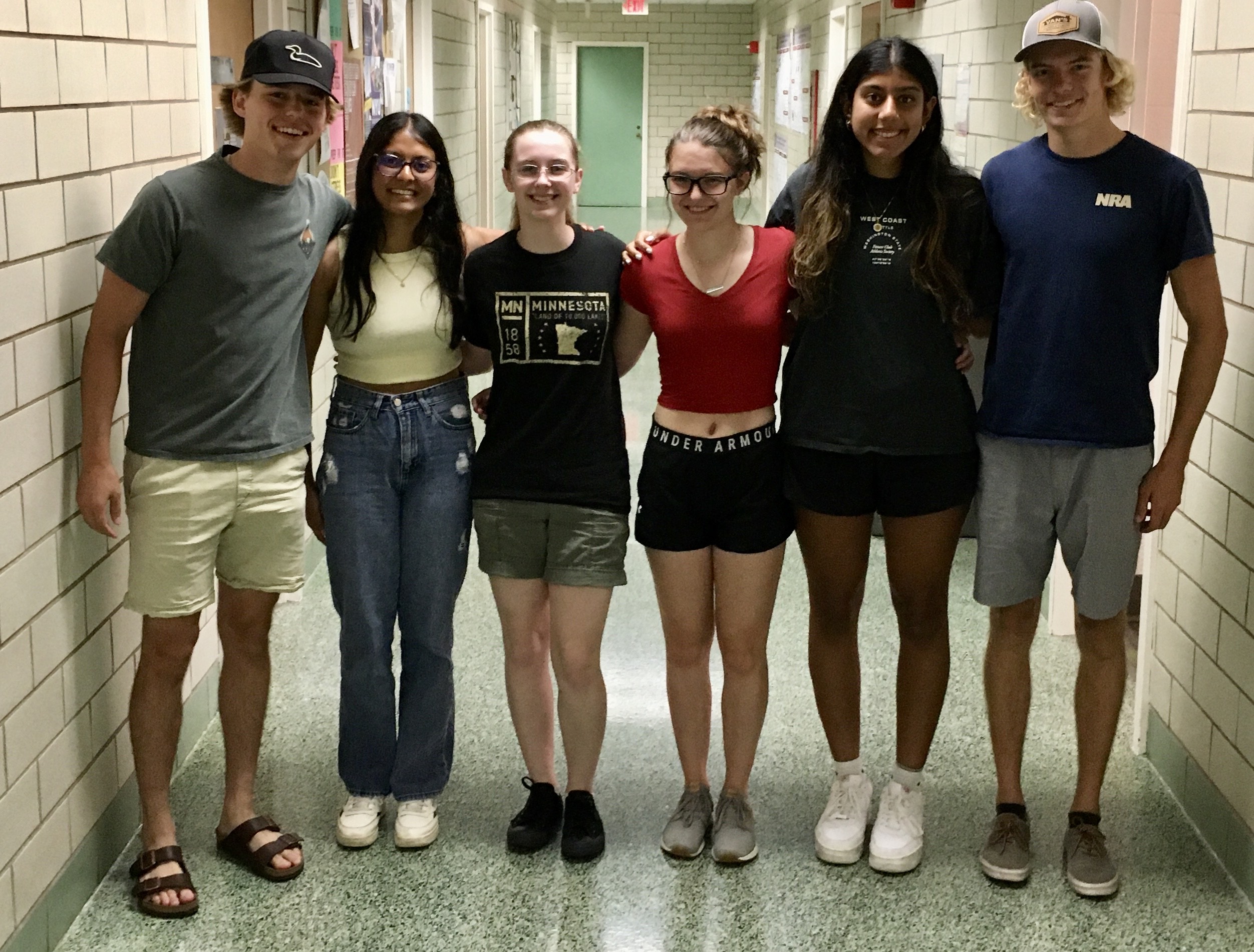 Left to right: Tyler Haupert, Shreya Sreedhar, Emily Rhine, Morgan Parks, Soniya Patel, and Sam Strachan.