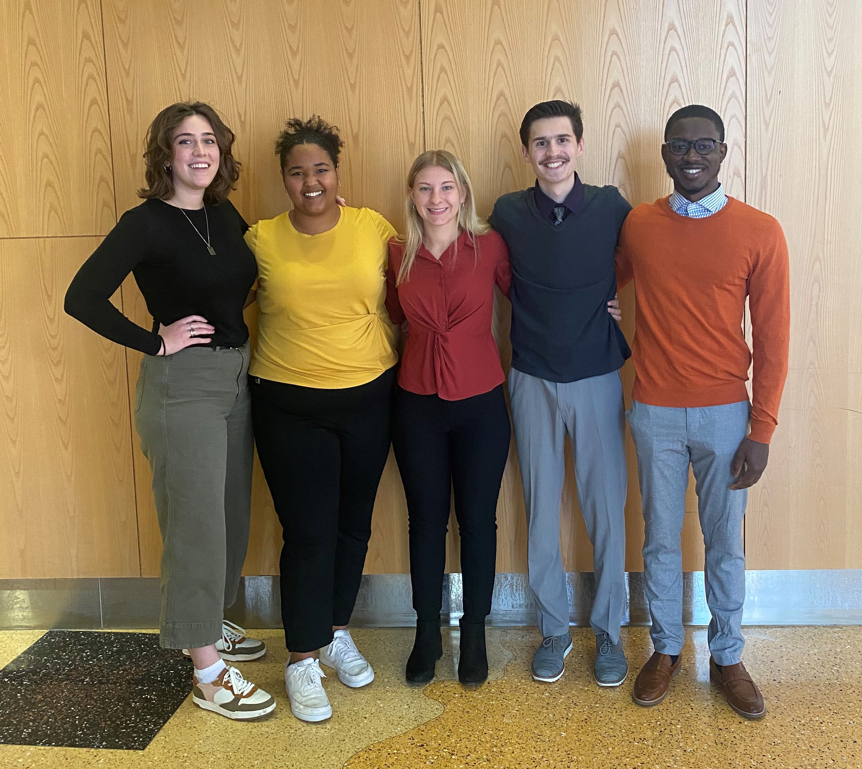 Pictured left to right: Lauren Heller (BSAC), Rebekah Makonnen (BPAG), Dana Stumpfoll (Team Leader), Oscar Zarneke (Communicator), Abdoulahi Bah (BWIG)