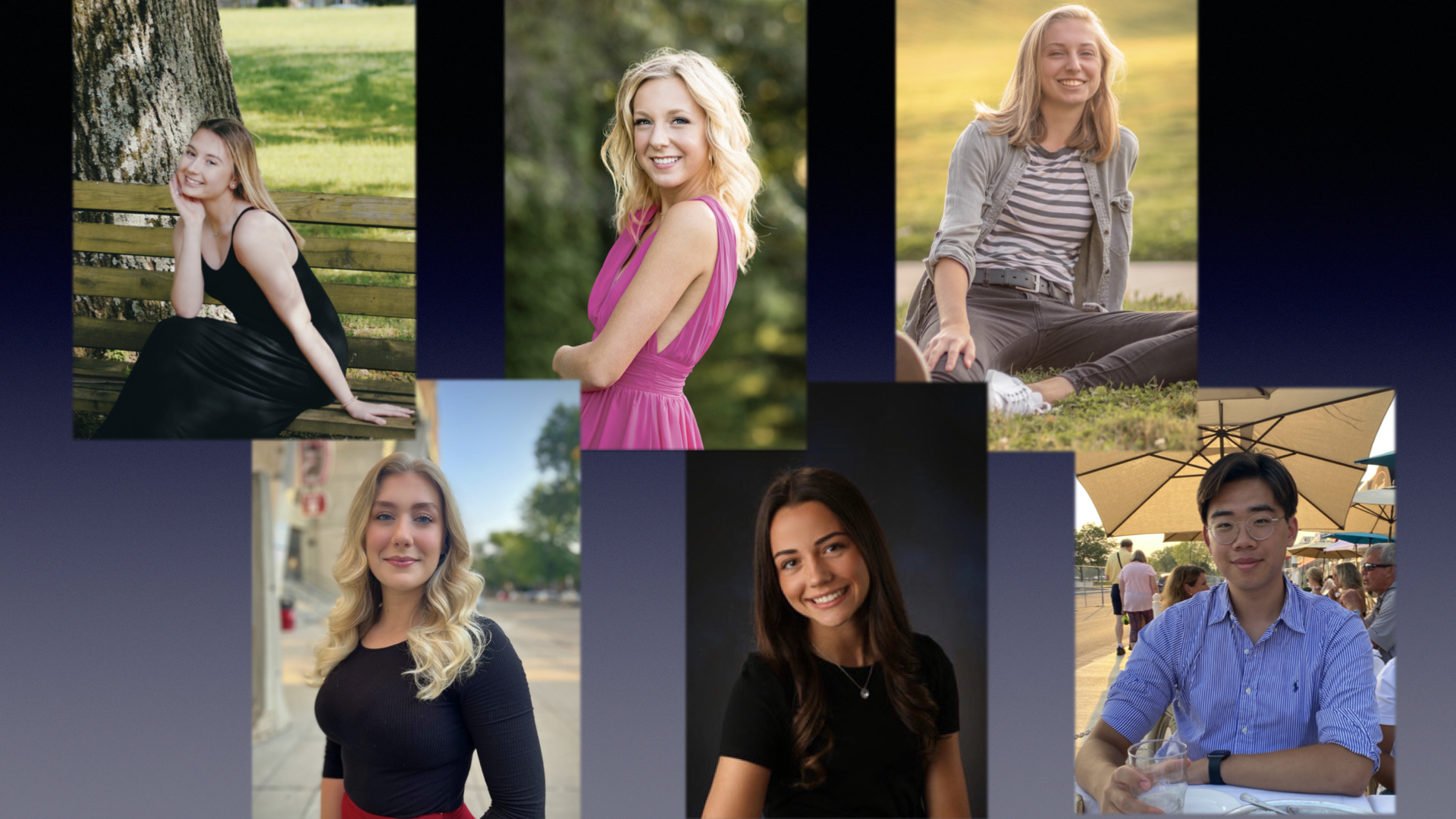Top : Olivia Jaekle, Bella Zingler-Hoslet, Sophia Speece     Bottom: Delani Wille, Rebecca Shomaker, Kevin Zhang
