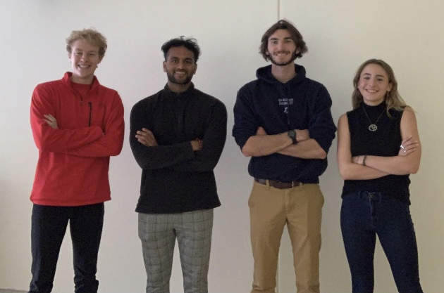 (Left to Right): Tyler Anderson, Srihari Gopalan, Patrick Buban, Katherine Kafkis