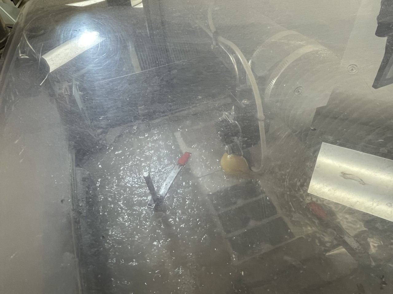 Water Jet cutting the last corner damper case without an etch.
