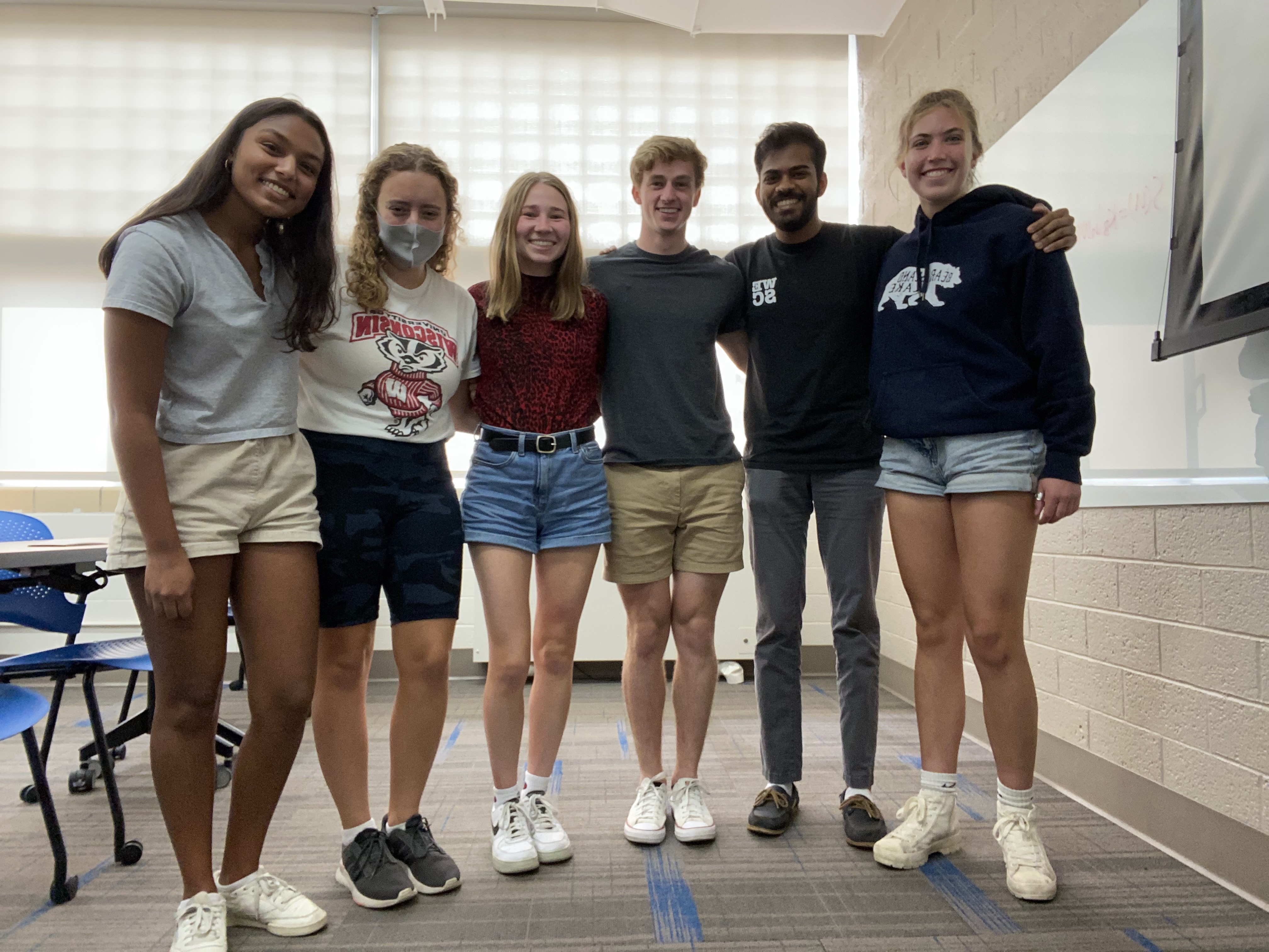 From left: Neha Kulkarni, Julia Salita, Greta Scheidt, Joseph Byrne, Joshua Varghese, Sydney Therien