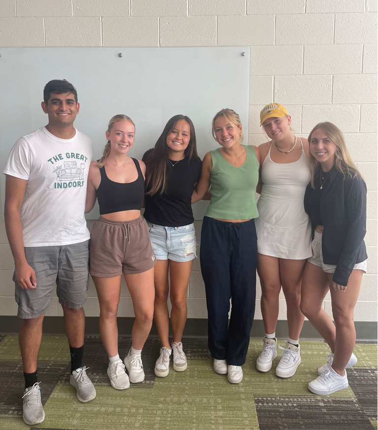 From left to right: Harshal Kanade, Aleks Skutnik, Kennedy Kruse, Erin Schlegel, Ellie Steger, Emily Wheat