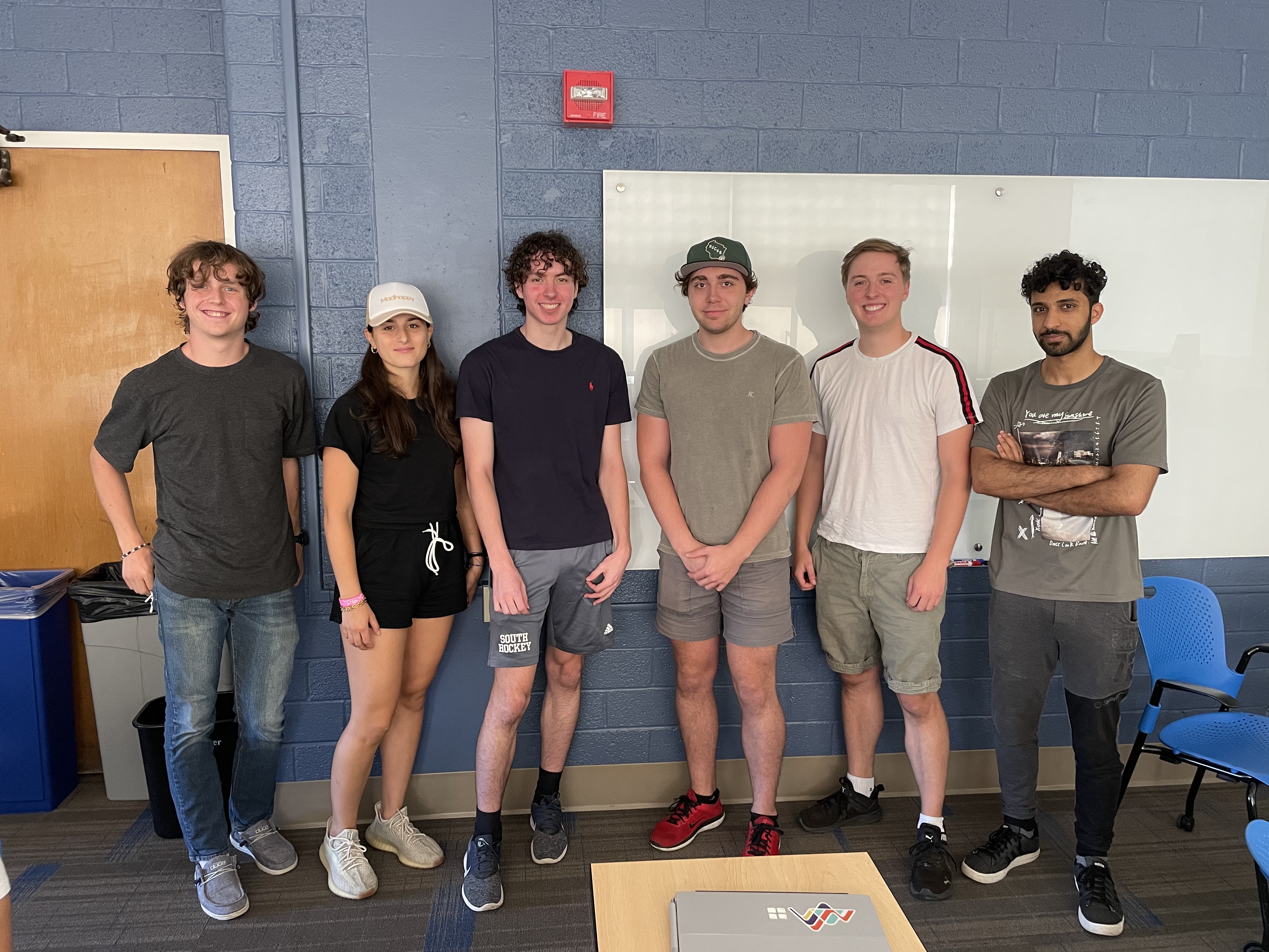 From left to right: Mark Rice, Rachel Nossen, Kyle Everson, Carson Endries, Ethan Hannon, Mustafa Al Sakhbouri