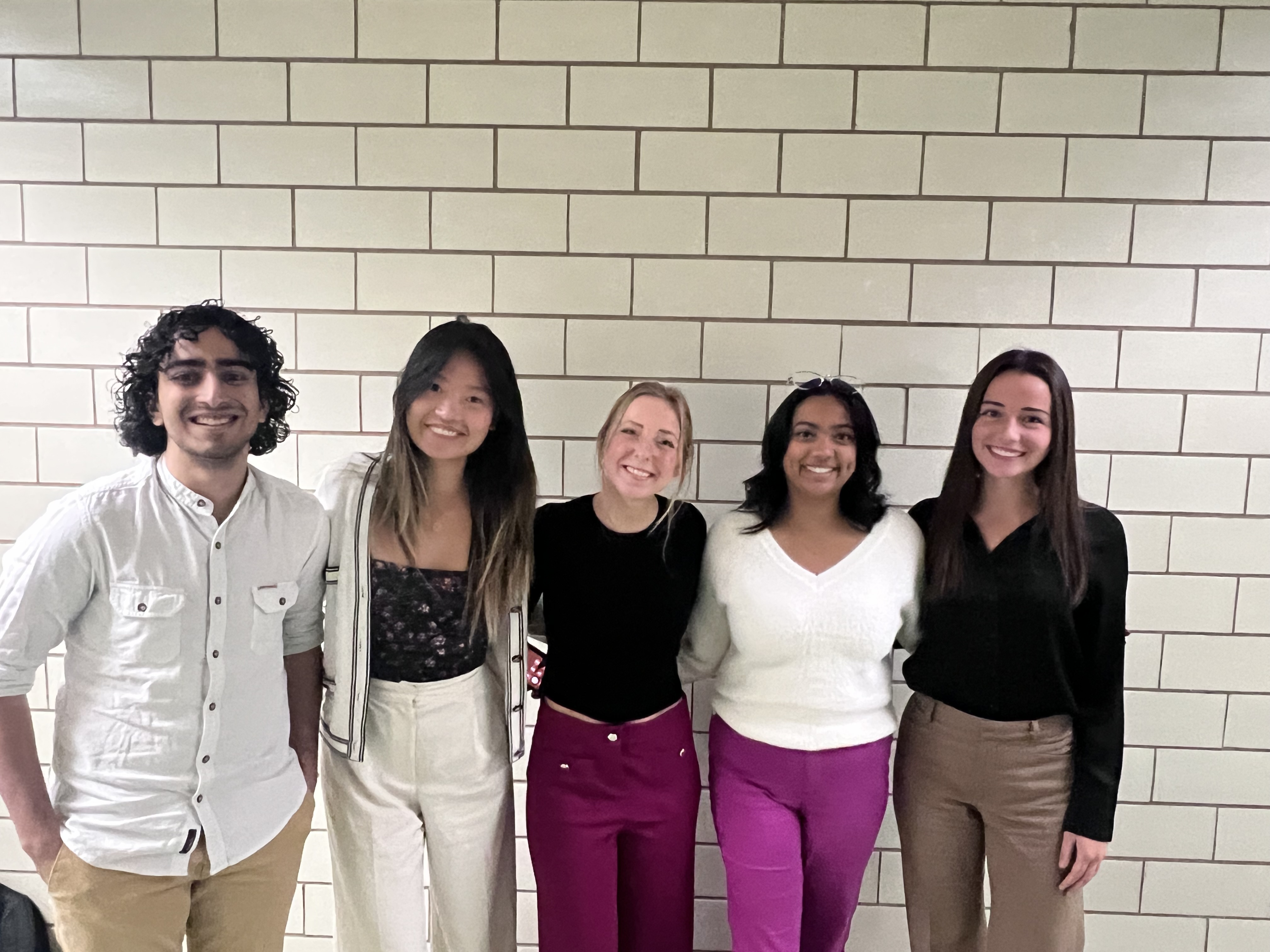 Left to Right: Dev Shah, Christy Li, Bella Zingler-Hoslet, Mira Baichoo, Rebecca Shomaker
